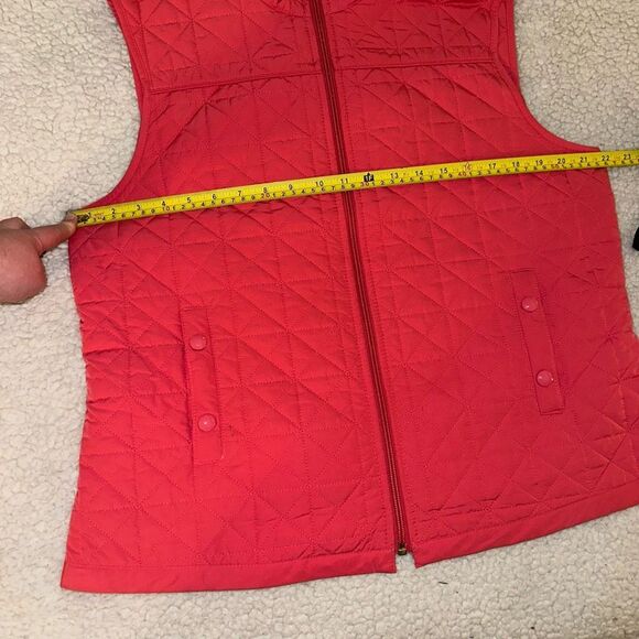 Talbots Large Lightweight Quilted Womens Zipper Vest Bright Pink Pockets EUC - Picture 5 of 7